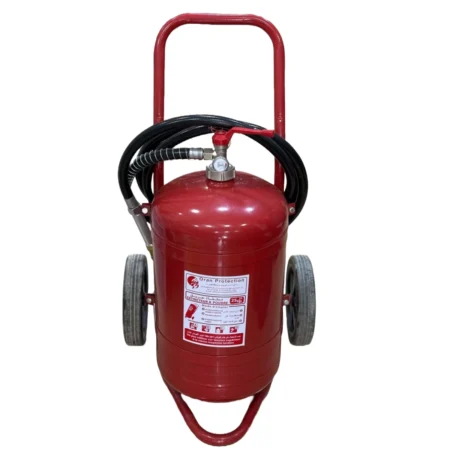 Extincteur à poudre ABCD 25 kg sur chariot – protection contre feux solides, liquides, gaz et métaux