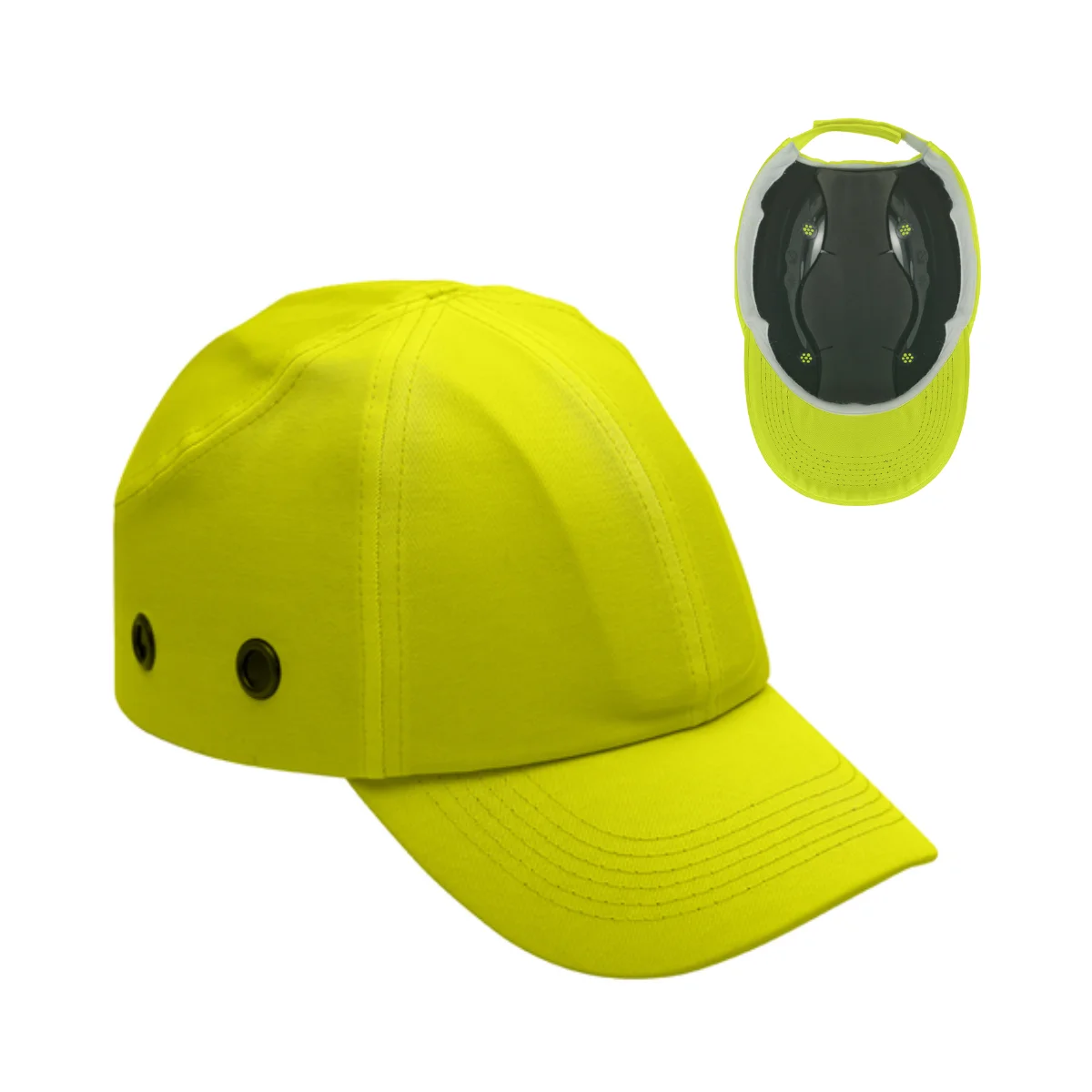Casquette anti-heurt jaune fluo EN812 avec coque ABS pour industrie et logistique en Algérie
