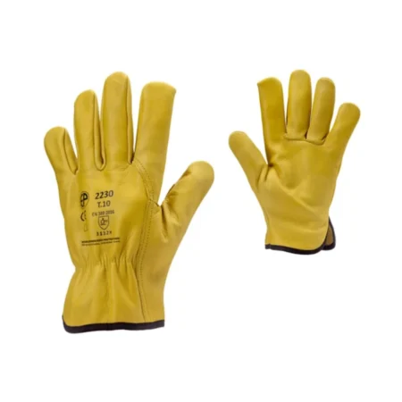 Gants de manutention en cuir pleine fleur de vachette jaune EUROSTRONG 2230