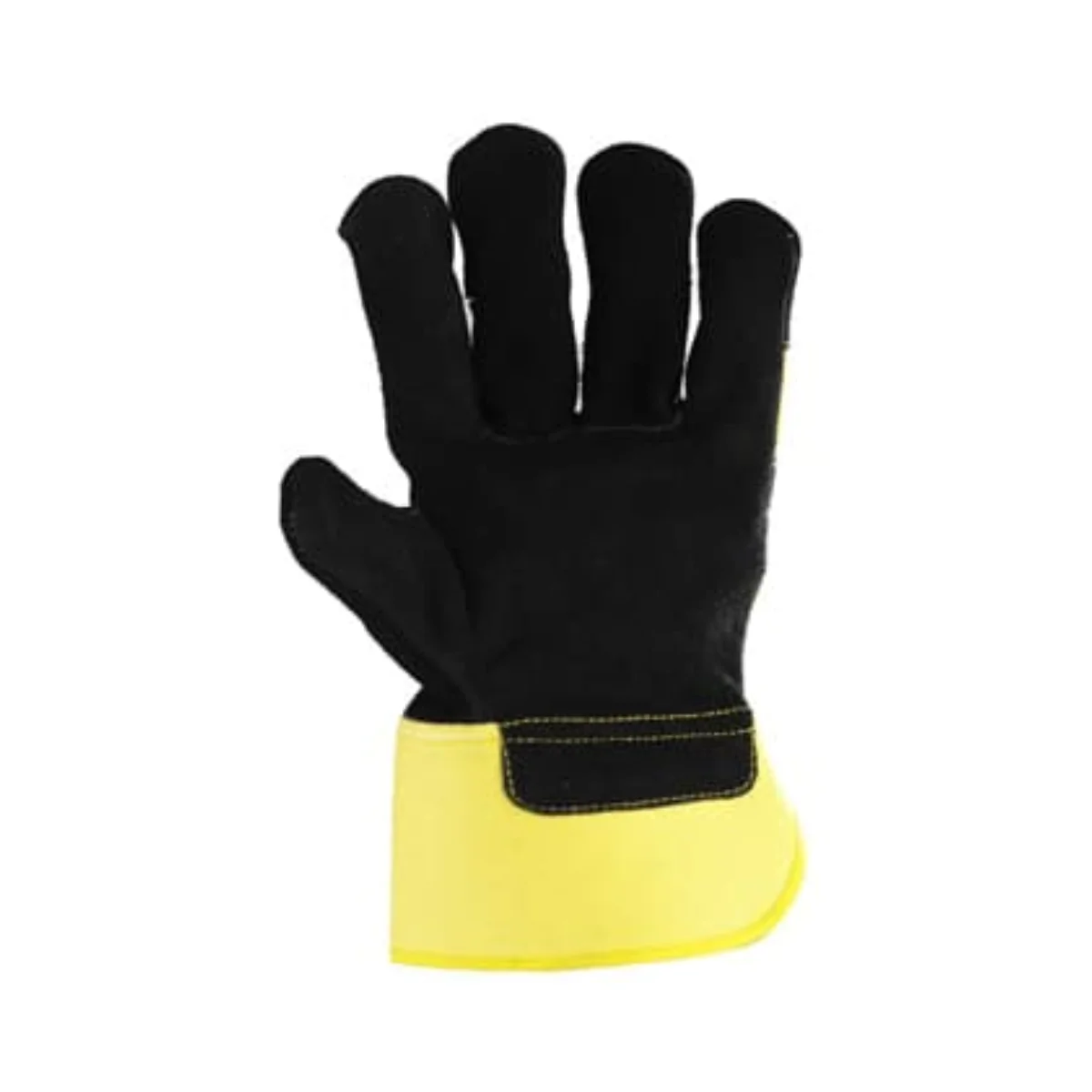 Paume noire en croûte de cuir bovin doublée coton des gants MO158